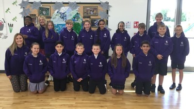 Year 6 get their leavers' hoodies